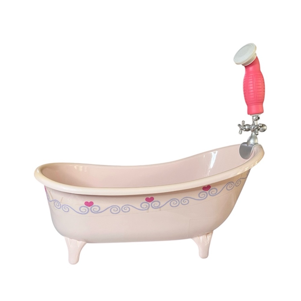 Pink Kids Toy Bathtub with Detachable Shower